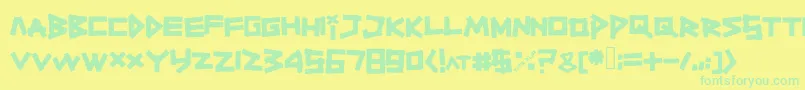 Шрифт Titiktapettf – зелёные шрифты на жёлтом фоне
