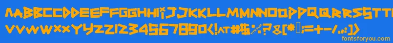 Шрифт Titiktapettf – оранжевые шрифты на синем фоне