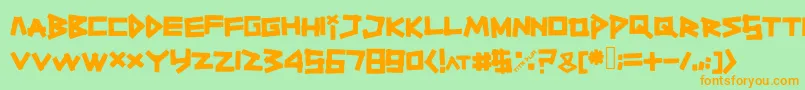 Шрифт Titiktapettf – оранжевые шрифты на зелёном фоне
