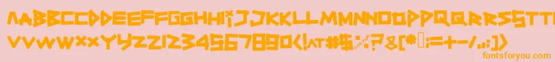 Titiktapettf-Schriftart – Orangefarbene Schriften auf rosa Hintergrund