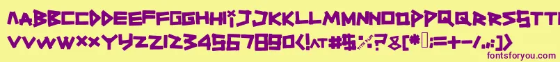 Titiktapettf Font – Purple Fonts on Yellow Background