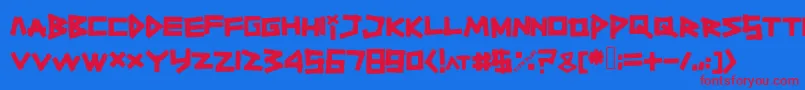 フォントTitiktapettf – 赤い文字の青い背景
