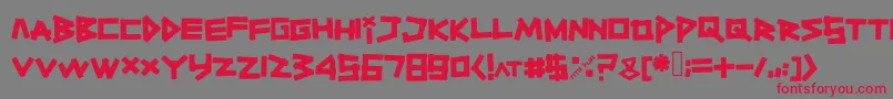 Titiktapettf Font – Red Fonts on Gray Background