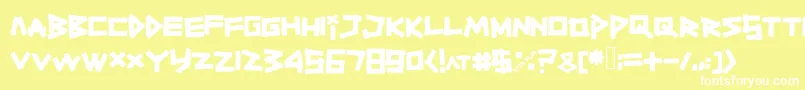 Шрифт Titiktapettf – белые шрифты на жёлтом фоне