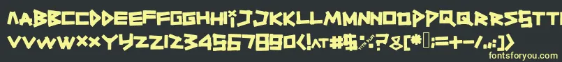 フォントTitiktapettf – 黒い背景に黄色の文字