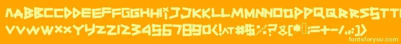 Titiktapettf Font – Yellow Fonts on Orange Background