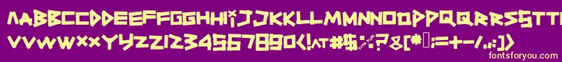 Шрифт Titiktapettf – жёлтые шрифты на фиолетовом фоне