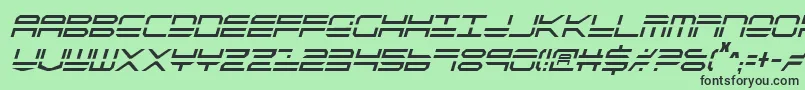 QuickstrikeItalicCondensed-Schriftart – Schwarze Schriften auf grünem Hintergrund