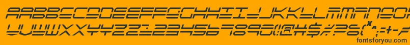 Шрифт QuickstrikeItalicCondensed – чёрные шрифты на оранжевом фоне