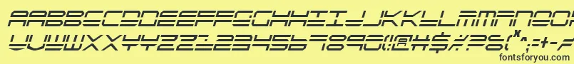 Шрифт QuickstrikeItalicCondensed – чёрные шрифты на жёлтом фоне