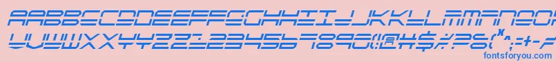 QuickstrikeItalicCondensed-Schriftart – Blaue Schriften auf rosa Hintergrund