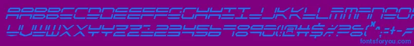 フォントQuickstrikeItalicCondensed – 紫色の背景に青い文字