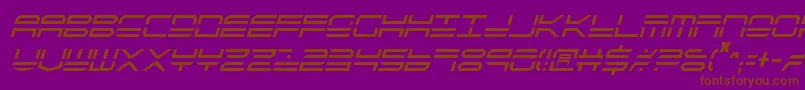 フォントQuickstrikeItalicCondensed – 紫色の背景に茶色のフォント