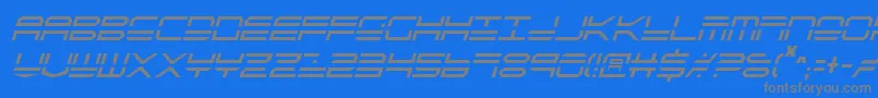 QuickstrikeItalicCondensed-fontti – harmaat kirjasimet sinisellä taustalla