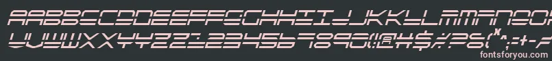 フォントQuickstrikeItalicCondensed – 黒い背景にピンクのフォント