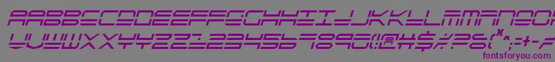Шрифт QuickstrikeItalicCondensed – фиолетовые шрифты на сером фоне