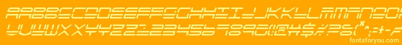 フォントQuickstrikeItalicCondensed – オレンジの背景に黄色の文字
