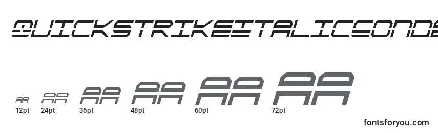 QuickstrikeItalicCondensed Font Sizes