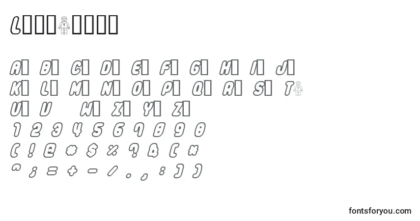 A fonte Legothick – alfabeto, números, caracteres especiais