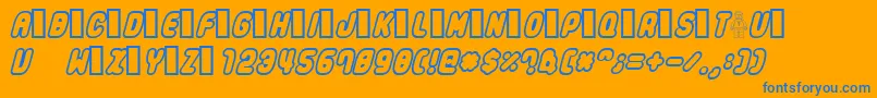 Legothick Font – Blue Fonts on Orange Background