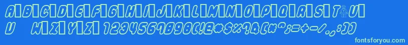 Legothick Font – Green Fonts on Blue Background