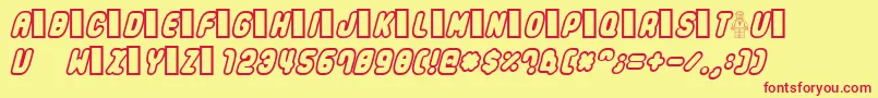 Fonte Legothick – fontes vermelhas em um fundo amarelo