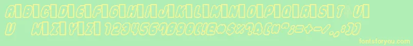 Legothick Font – Yellow Fonts on Green Background