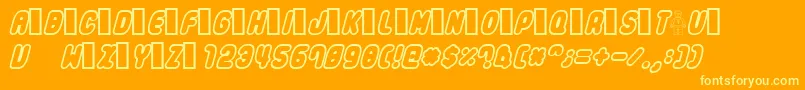 Legothick Font – Yellow Fonts on Orange Background