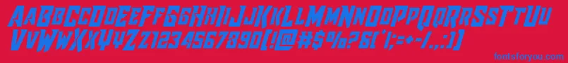 Raidercrusader Font – Blue Fonts on Red Background