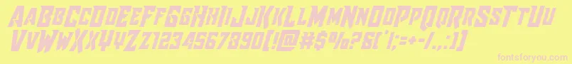 Raidercrusader Font – Pink Fonts on Yellow Background