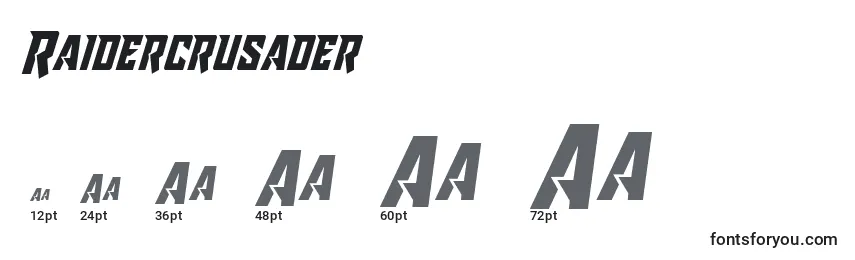 Размеры шрифта Raidercrusader