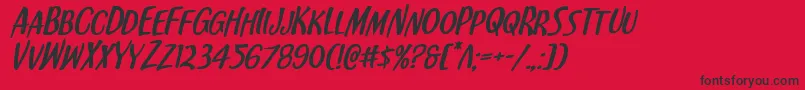 Kennebunkportexpandital Font – Black Fonts on Red Background