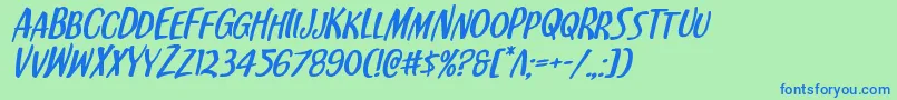 Kennebunkportexpandital Font – Blue Fonts on Green Background