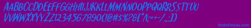 Kennebunkportexpandital Font – Blue Fonts on Purple Background