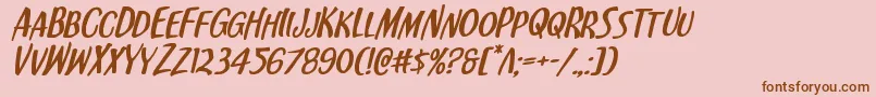 Kennebunkportexpandital Font – Brown Fonts on Pink Background