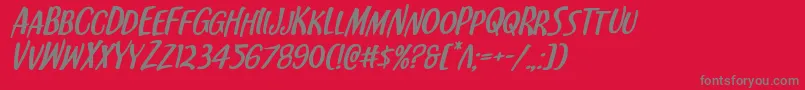 Kennebunkportexpandital Font – Gray Fonts on Red Background