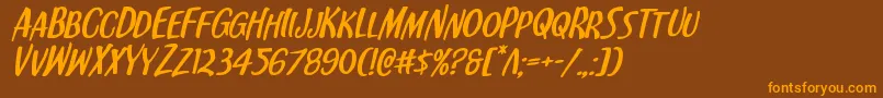 Kennebunkportexpandital Font – Orange Fonts on Brown Background