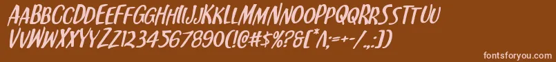 Kennebunkportexpandital Font – Pink Fonts on Brown Background
