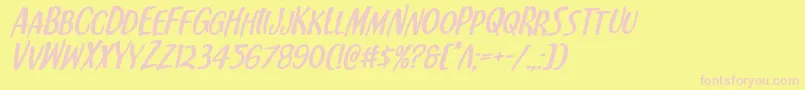 Kennebunkportexpandital Font – Pink Fonts on Yellow Background