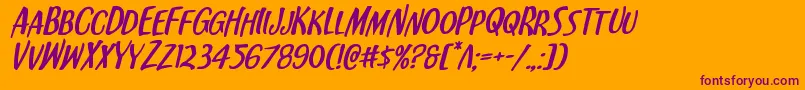 Kennebunkportexpandital Font – Purple Fonts on Orange Background