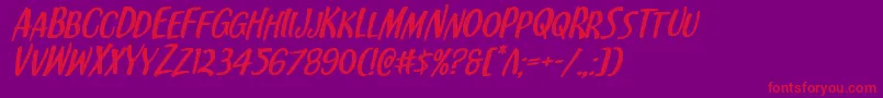 Kennebunkportexpandital Font – Red Fonts on Purple Background