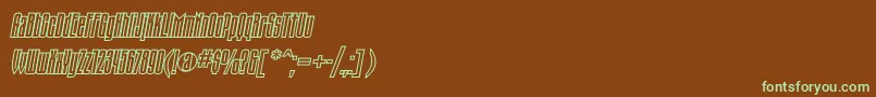 Czcionka TauerncttItalic – zielone czcionki na brązowym tle