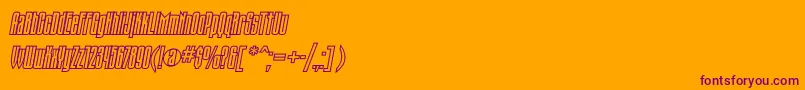 TauerncttItalic-Schriftart – Violette Schriften auf orangefarbenem Hintergrund
