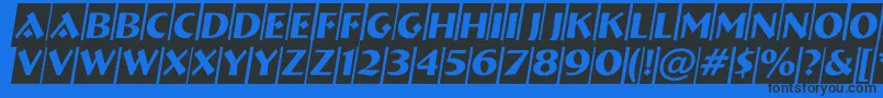 Шрифт ABremencmobl – чёрные шрифты на синем фоне