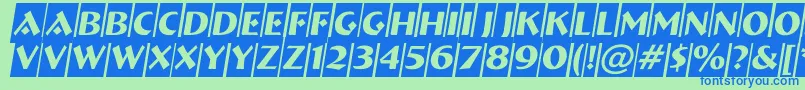 ABremencmobl Font – Blue Fonts on Green Background