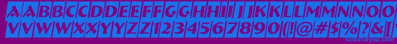 フォントABremencmobl – 紫色の背景に青い文字