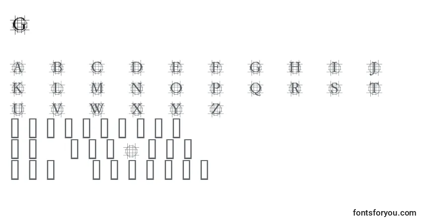 Czcionka Grafbb – alfabet, cyfry, specjalne znaki