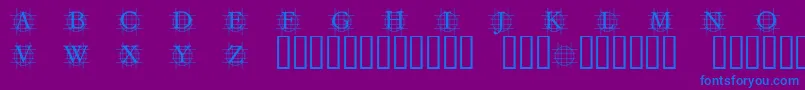 フォントGrafbb – 紫色の背景に青い文字