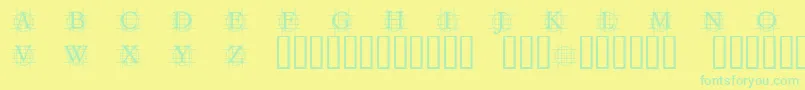 フォントGrafbb – 黄色い背景に緑の文字