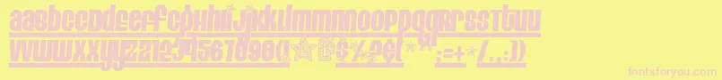 Eigh4 Font – Pink Fonts on Yellow Background